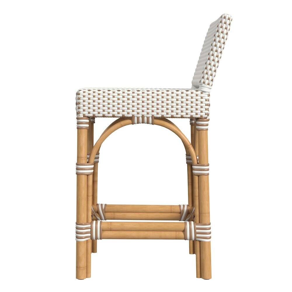 Left. Butler Specialty - Amalfi 24.5 in. Seat Height Outdoor Counter Stool - Beige And White.