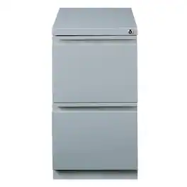 Hirsh - 20" Deep Mobile Pedestal File Cabinet 2 Drawer File-File, Platinum - Silver