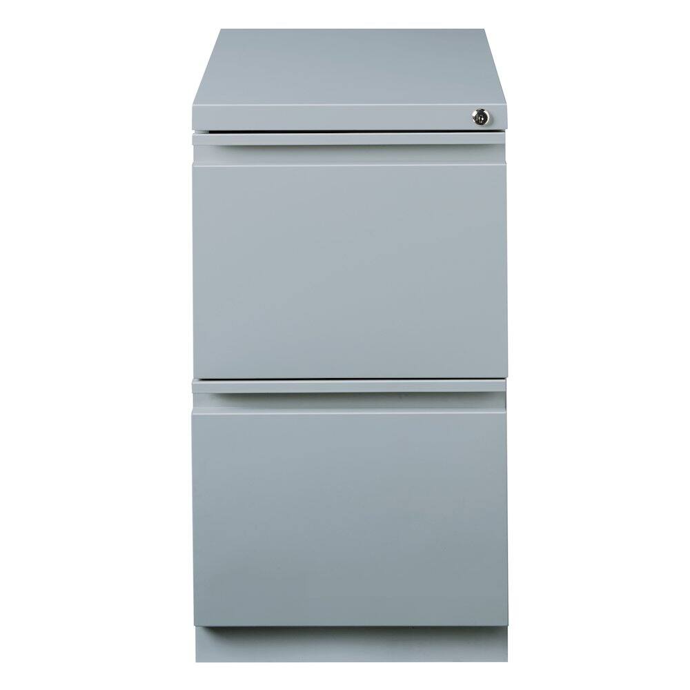 Front. Hirsh - Hirsh 20" Deep Mobile Pedestal File Cabinet 2 Drawer File-File, Platinum - Silver.