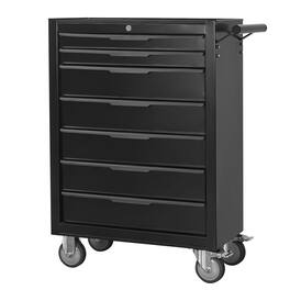 APRILSOUL - 7 Drawer Rolling Tool Cabinet Large Capacity Metal Tool Box with Wheels and Cylinder Locking Roll Organizer Tool Cart - Black
