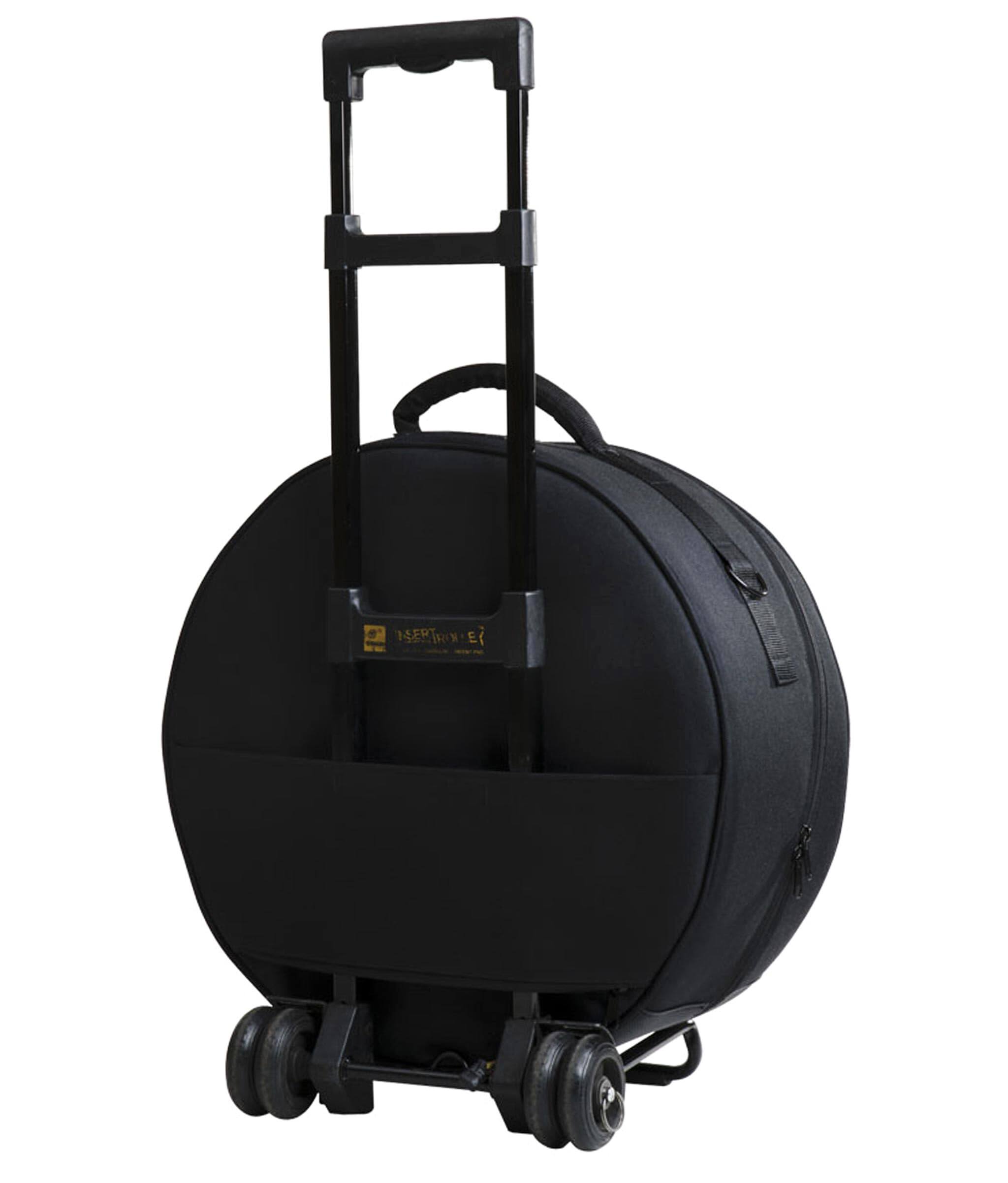 Left. Gibraltar Hardware - 14" Pro Fit Deluxe Snare Drum Bag with Cross-Cut Zipper, Plush Interior Padding, Shoulder Strap and Accessory Pocket.
