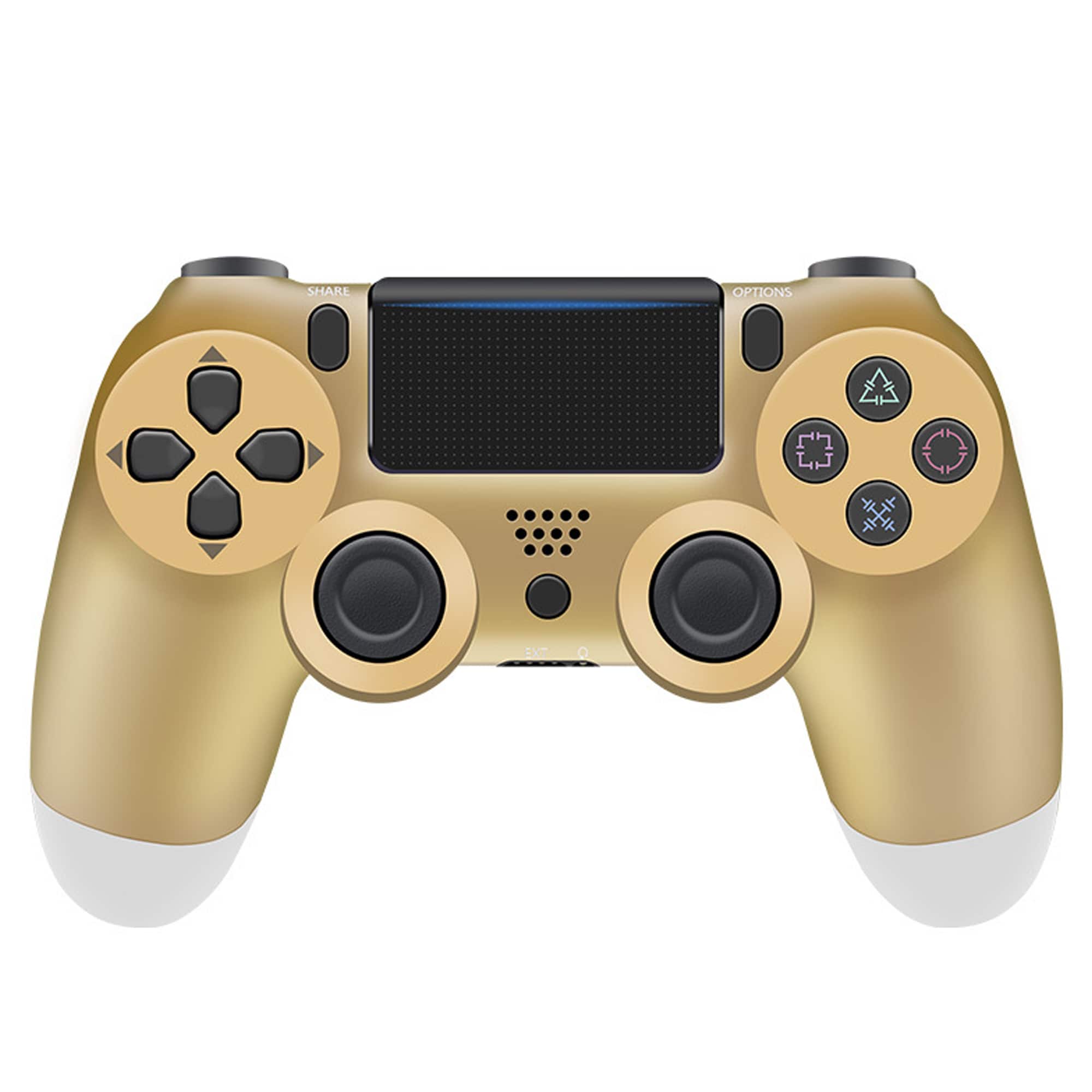 YONWAY - Wireless Bluetooth Game Controller for PlayStation 4, Console Gamepad with Touch Panel, Six-axis Dual Vibration - Champagne Gold