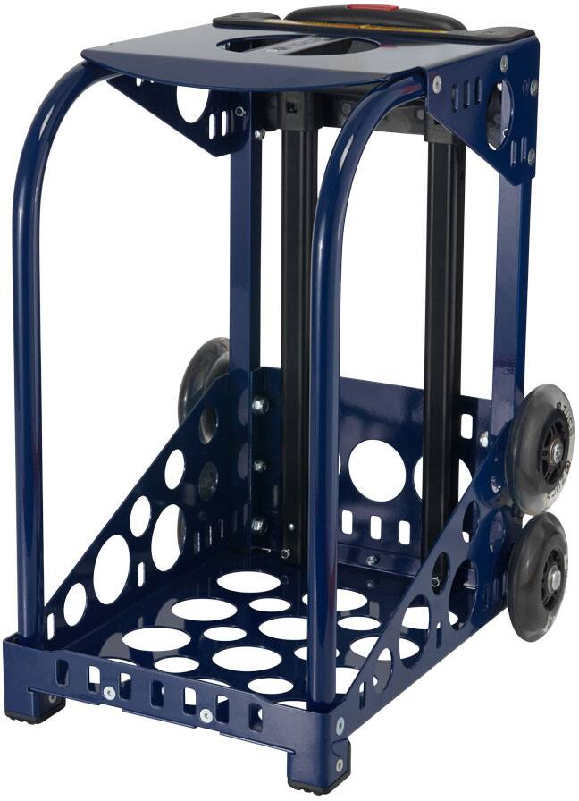 Left. Zuca - Zuca Paintball Sport Bag & Frame (Navy) w/ Flashing Wheels - Blue.