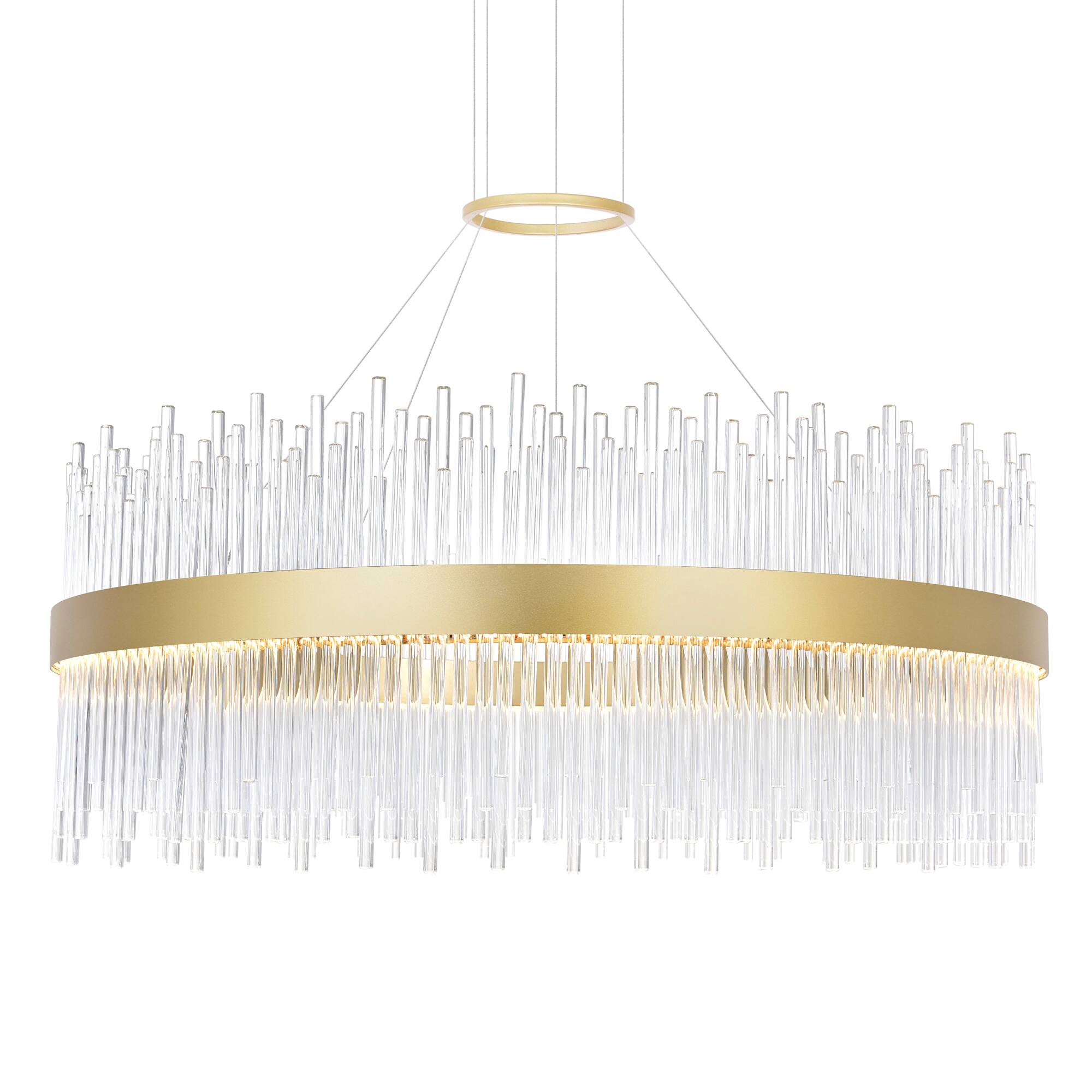 Angle. CWI Lighting - Genevieve LED Chandelier With Medallion Gold Finish - Medallion Gold.
