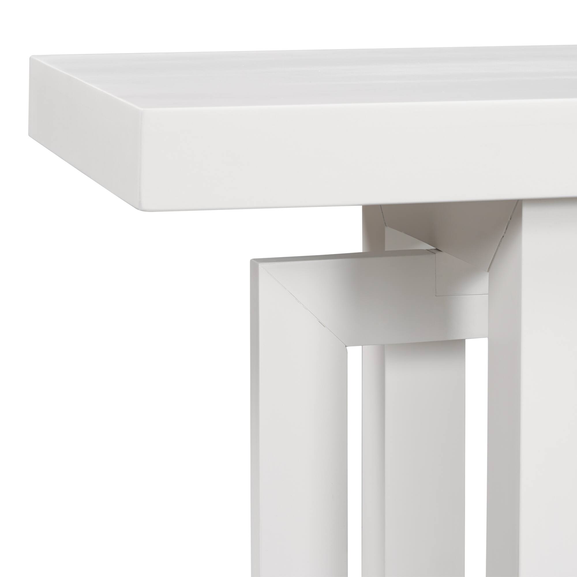 Alt View 2. Whisen - 59.1-Inch Console Table, Extra Long Entryway Table with Solid Pine Wood Legs-White - White.