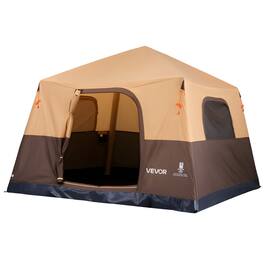 VEVOR - Camping Tent, 6 Person Inflatable Cabin Tent with Rechargeable Pump, TPU Air Tube & 4 Large Mesh Windows - Beige