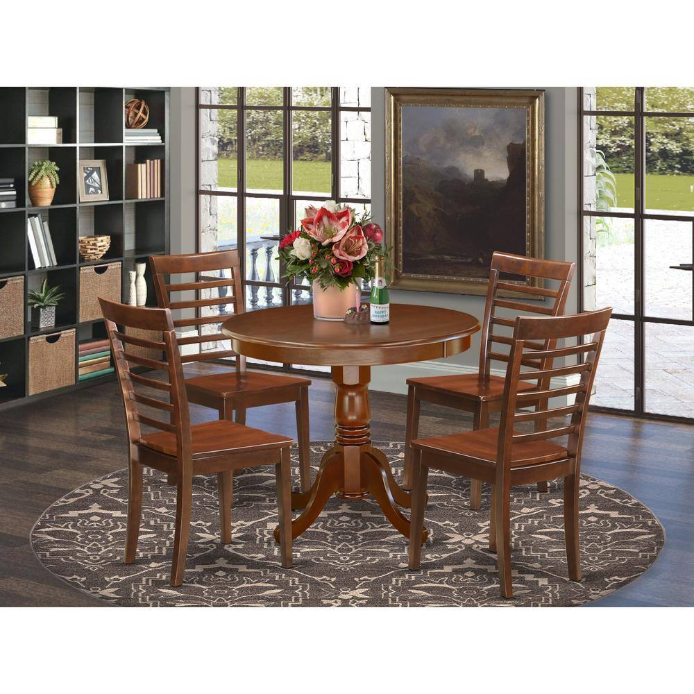 Left. East West Furniture - Dining Room Set Mahogany - Brown.