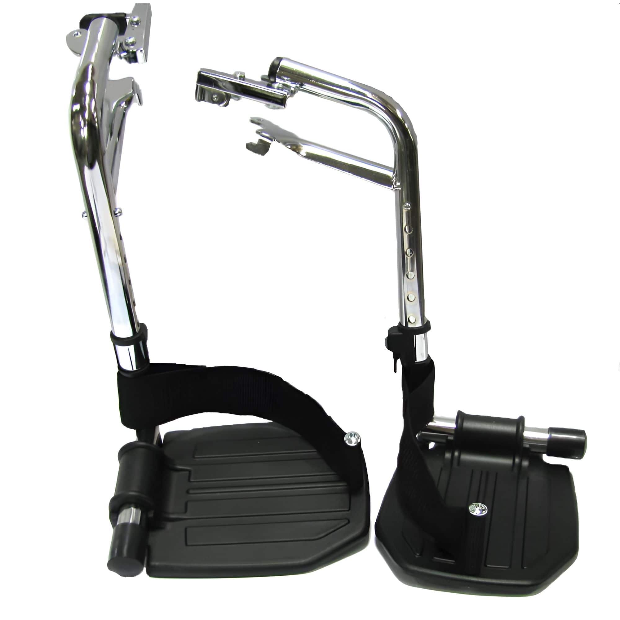 Invacare - Wheelchair Legrest with Heel Loops, Swing-Away Design & Flip-Up Composite Footplate - Black