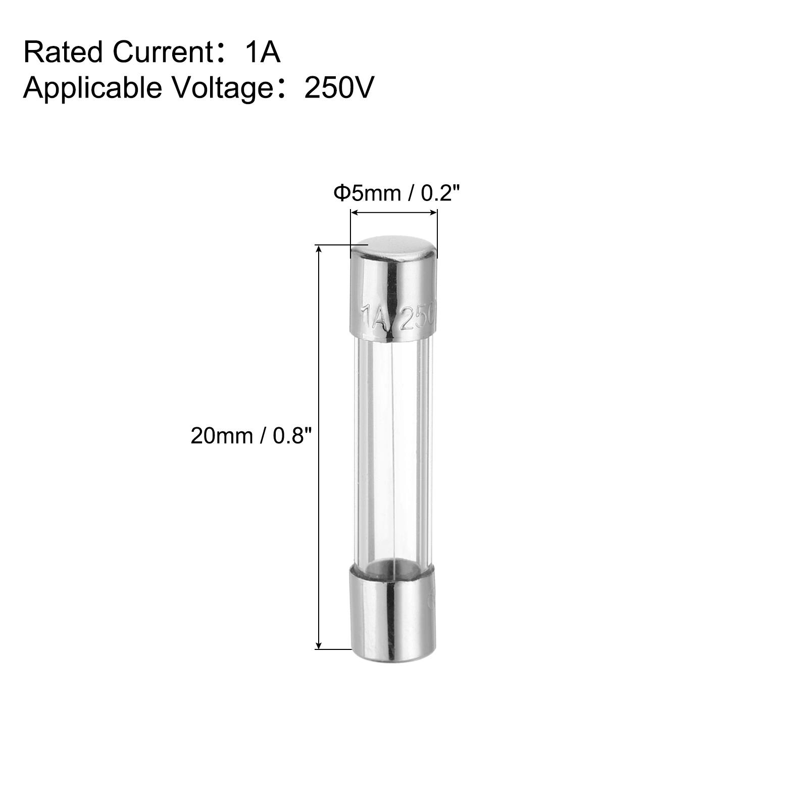 Rated Current: 1A  
Applicable Voltage: 250V  

5mm / 0.2"  
20mm / 0.8"