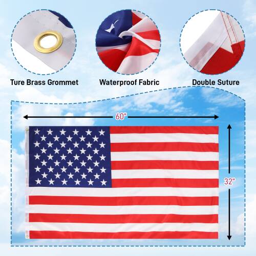 Sure Brass Grommet Waterproof Fabric Double Suture 60" x 32"