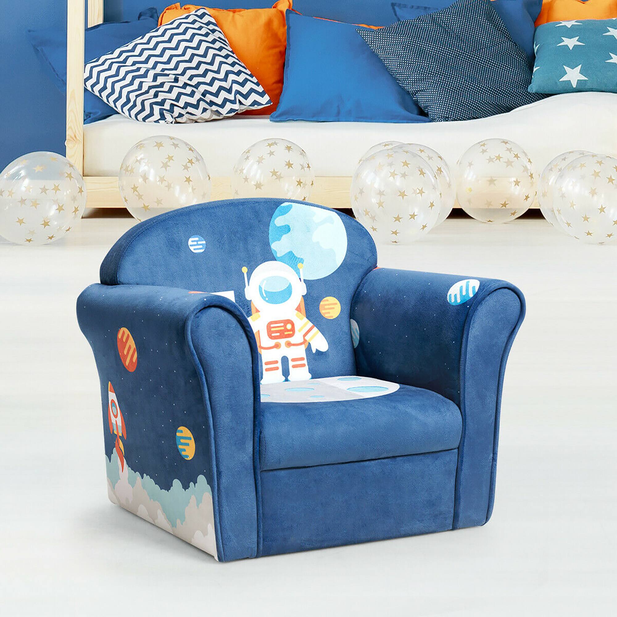 Alt View 9. Costway - Costway Kids Astronaut Sofa Children Armrest Couch Toddler Furniture - Blue.