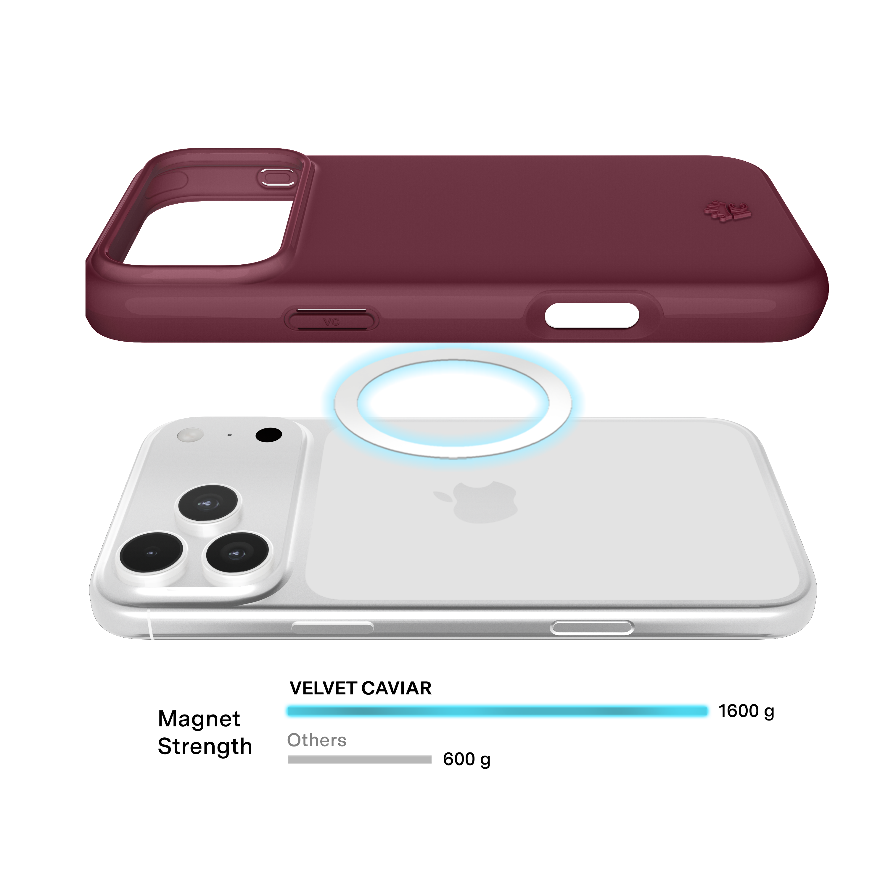Alt View 3. VELVET CAVIAR - Magsafe Case for Apple iPhone 18 Pro Max / iPhone 17 Pro Max - Burgundy 1990.
