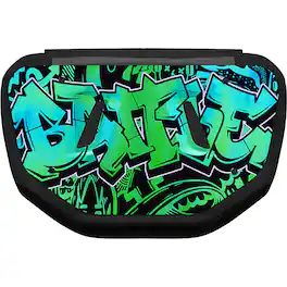 Battle Sports - " Iridescent Graffiti " Chrome Football Back Plate - Youth - Blue/Green