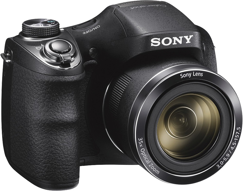 Angle View: Sony - DSC-H300 20.1-Megapixel Digital Camera - Black
