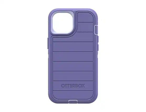 Front. OtterBox - OtterBox Defender Pro Series Case and Holster for iPhone 15/14/13 | Color: Purple - Purple.
