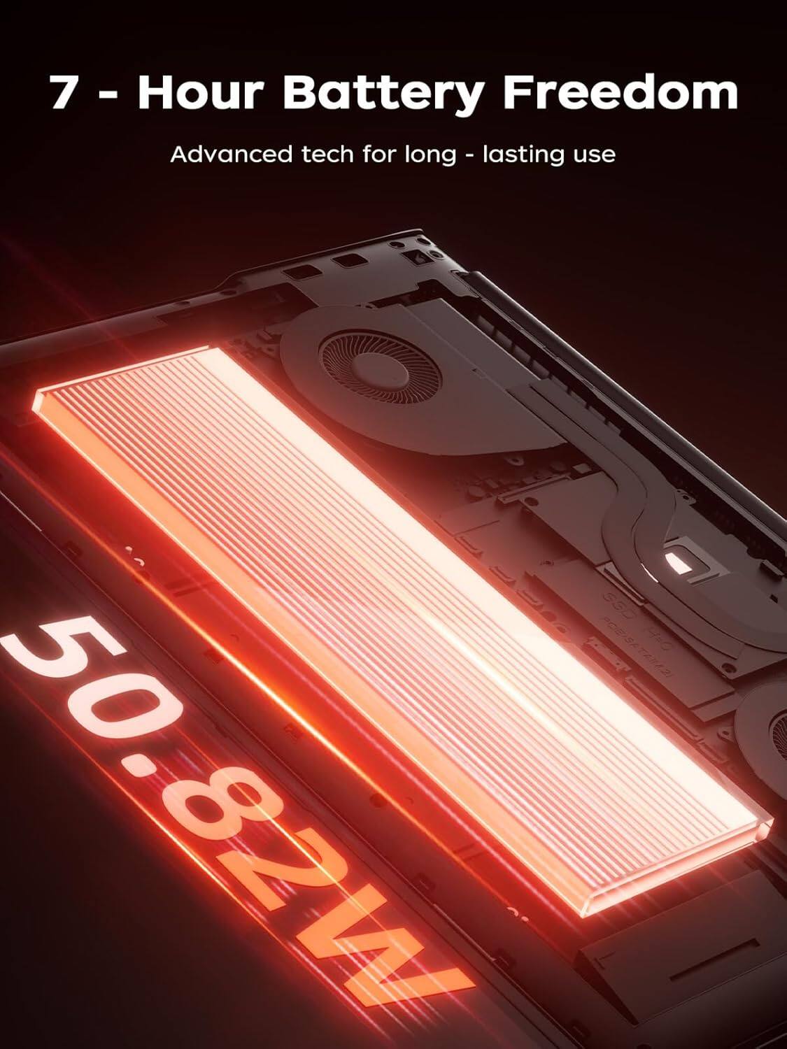 7 - Hour Battery Freedom  
Advanced tech for long-lasting use  

SSD POE CO SA R21  
50.82W