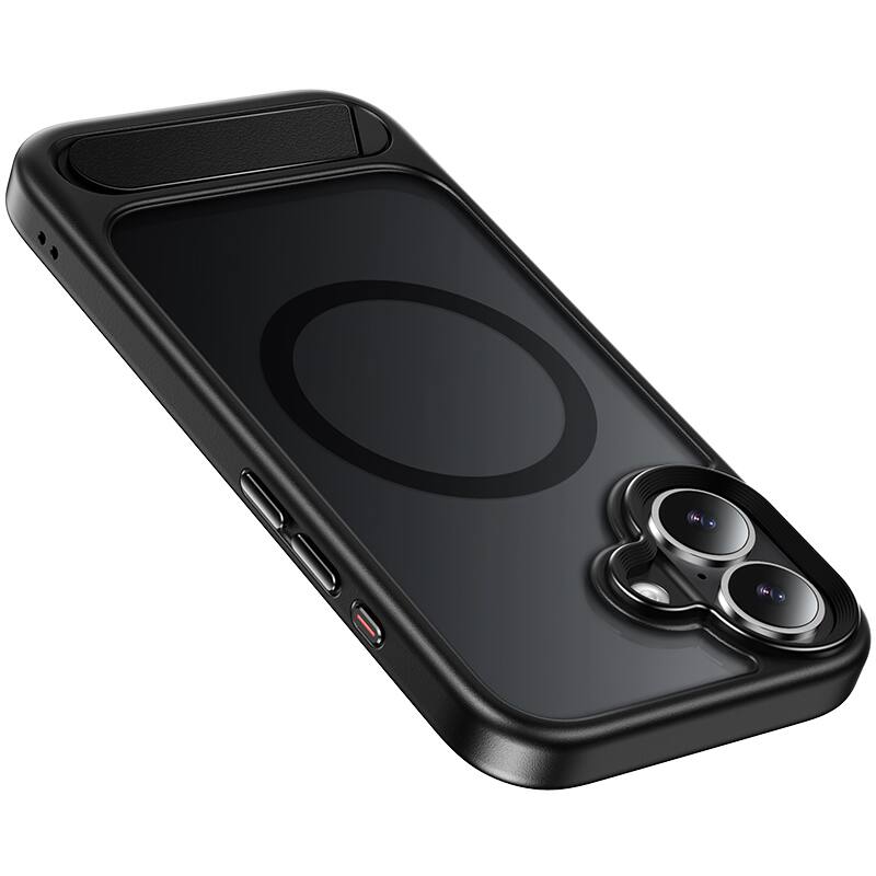 Left. hoco. - AS12 MagSafe Case with Kickstand for Apple iPhone 17 - Black.