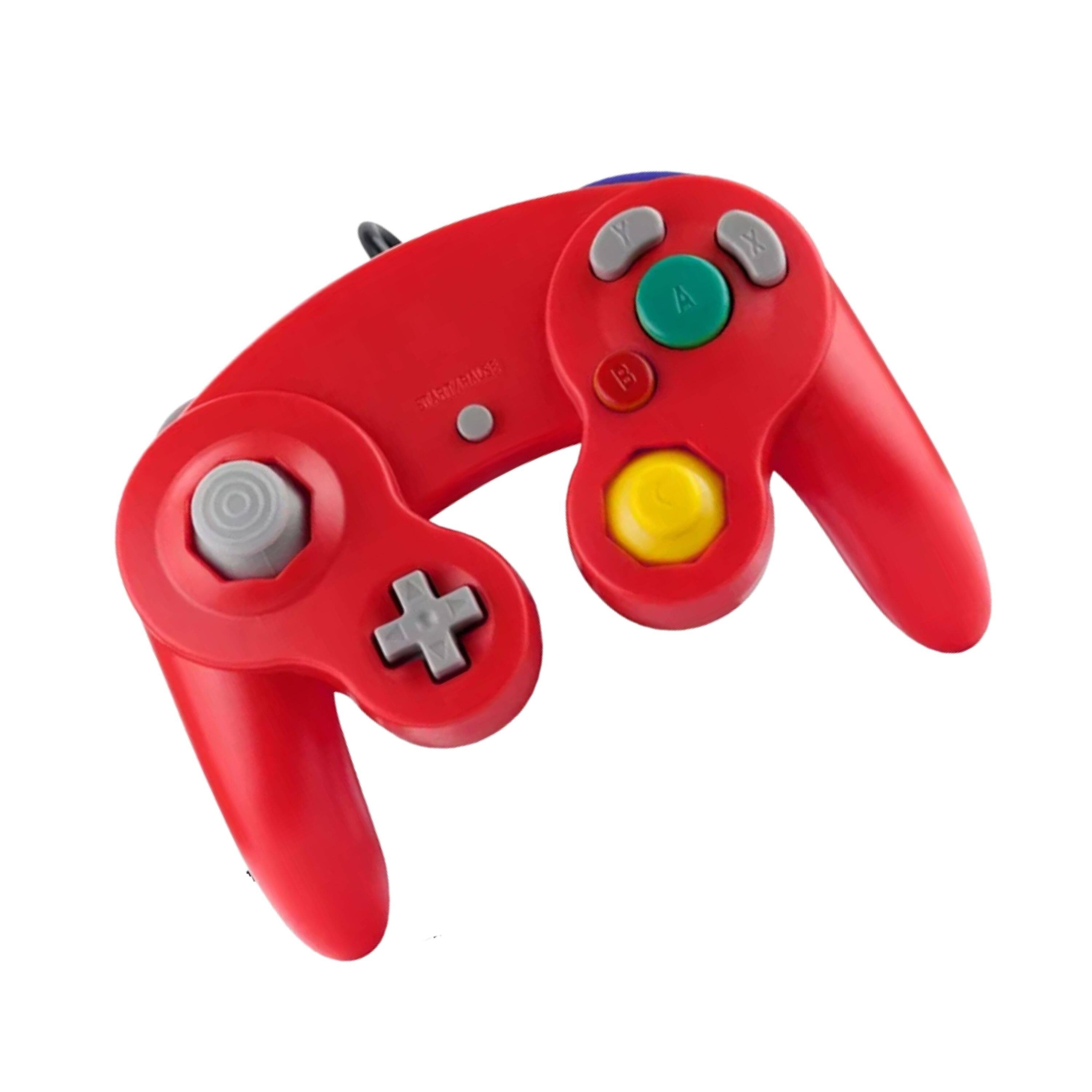 Left. Kitcheniva - Wired NGC Controller Gamepad For Nintendo GameCube GC Wii U Console Red - Red.