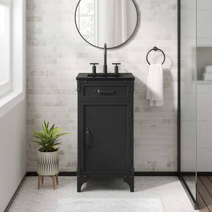 Front. Modway - Steamforge Bathroom Vanity Basin Included by Modway - Black Black.