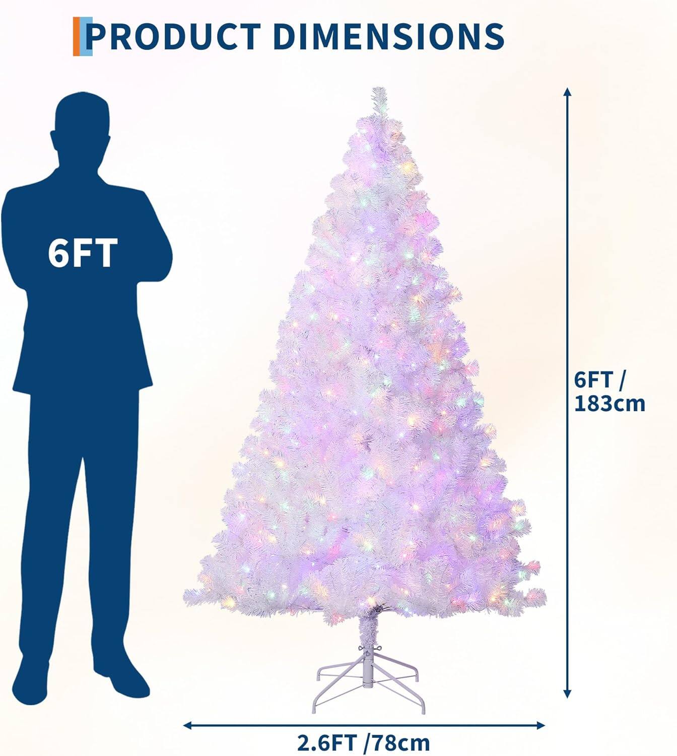 Acekool - Artificial Xmars Tree,Christmas Tree 6 FT Prelit Artificial for Home Parties and Office Decorations - Green