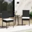 Angle. Costway - PE Wicker Patio Chairs Set of 2 Outdoor Dining Chairs with Cushions - Off White + Black.
