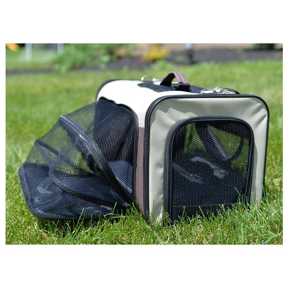 Left. Armarkat - Pet Carrier Beige and Chocolate - Beige.