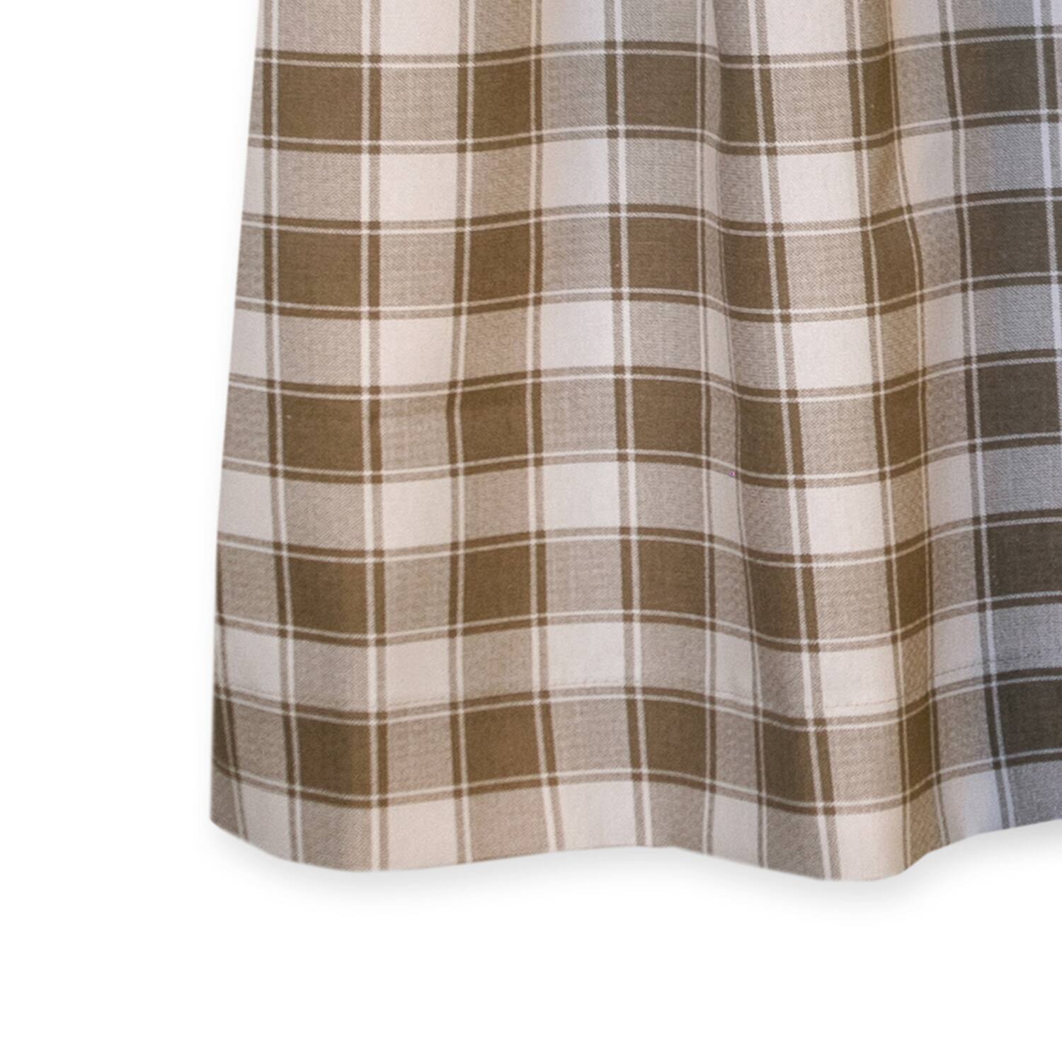 Alt View 1. Ellis Curtain - ELLIS 50% Polyester 50% Cotton Country Check Tailored With 1.5" Rod Pocket Tiers 56" x 24" Camel - Camel.