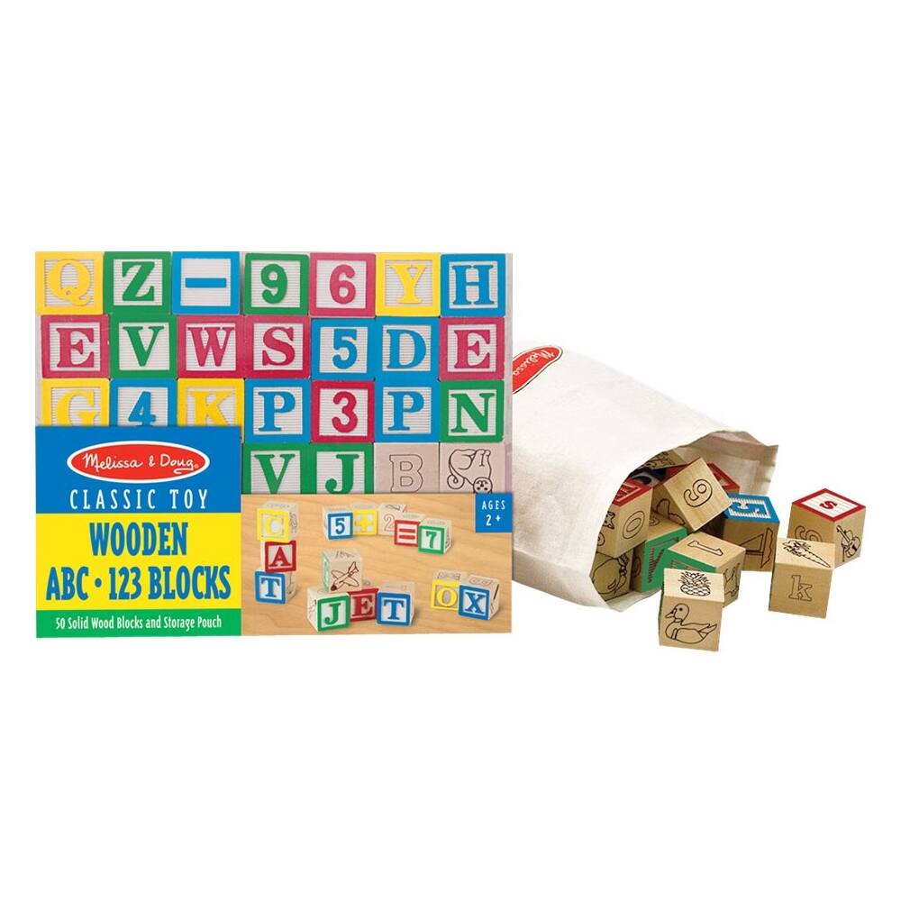 Front. Melissa & Doug - Wooden ABC/123 Blocks.
