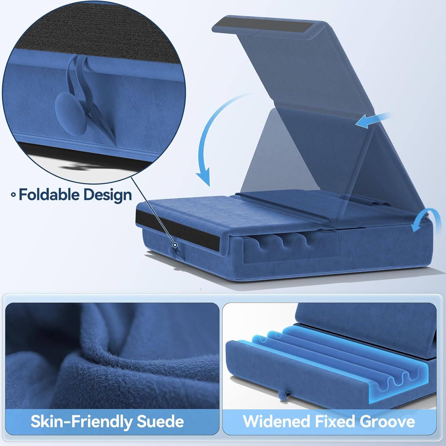 - Foldable Design
- Skin-Friendly Suede
- Widened Fixed Groove
