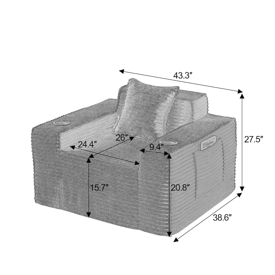 Couch Without Frame Loheer Single Sofa Boneless Couch Modern Frameless Couch No Assembly ...