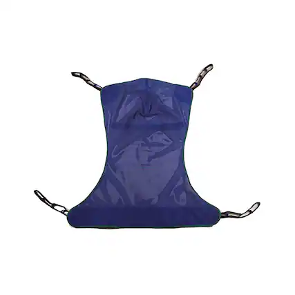 Front. Invacare - (R110) Reliant Full Body Sling for Patient Lift, Mesh Fabric, Medium - Blue.