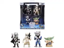 Set of 4 Diecast Figures "Star Wars: The Mandalorian & Grogu" (2026) Movie "Metalfigs" Series Diecast Models by Jada