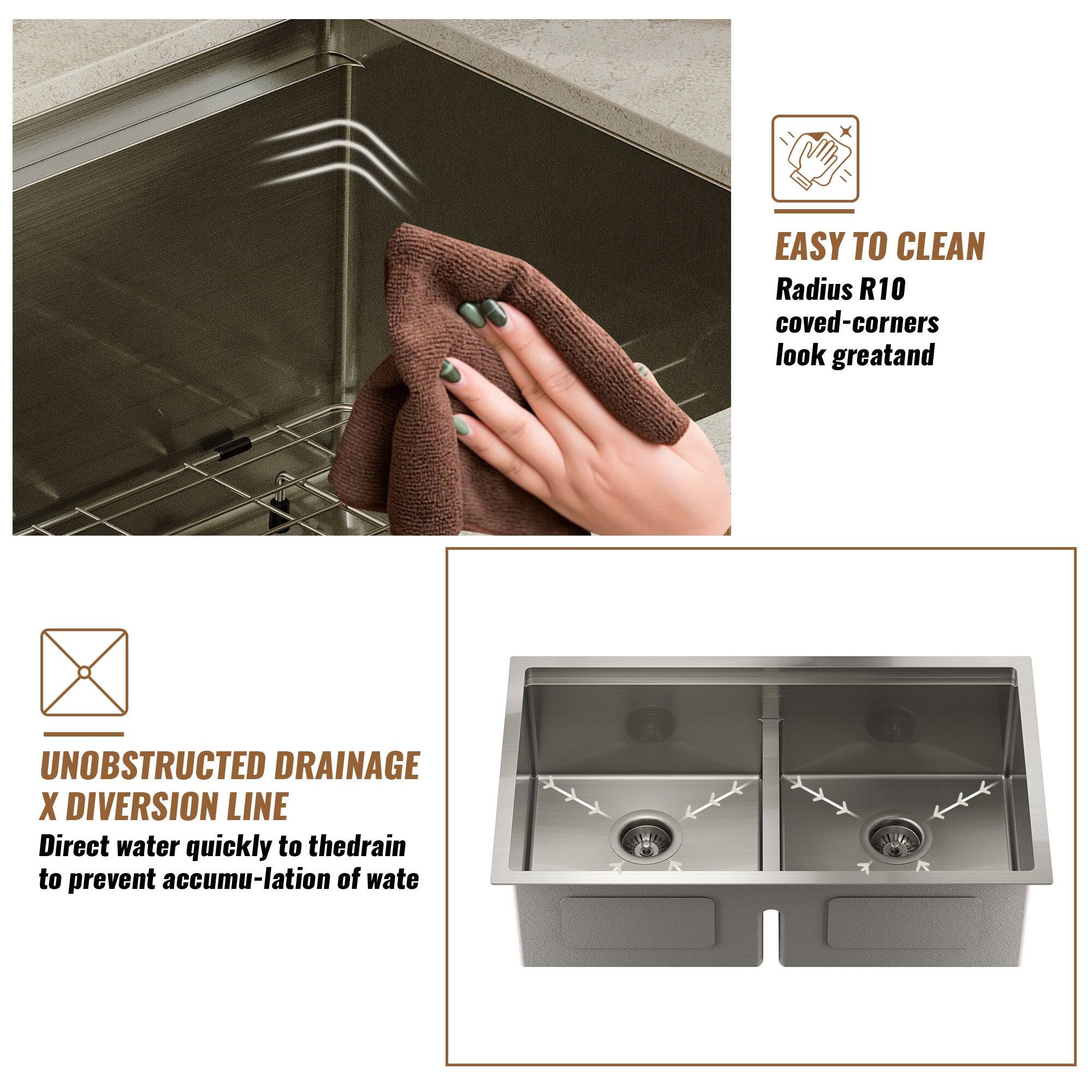 EASY TO CLEAN Radius R10 coved-corners look greatand UNOBSTRUCTED DRAINAGE X DIVERSION LINE Direct water quickly to thedrain to prevent accumu-lation of wate