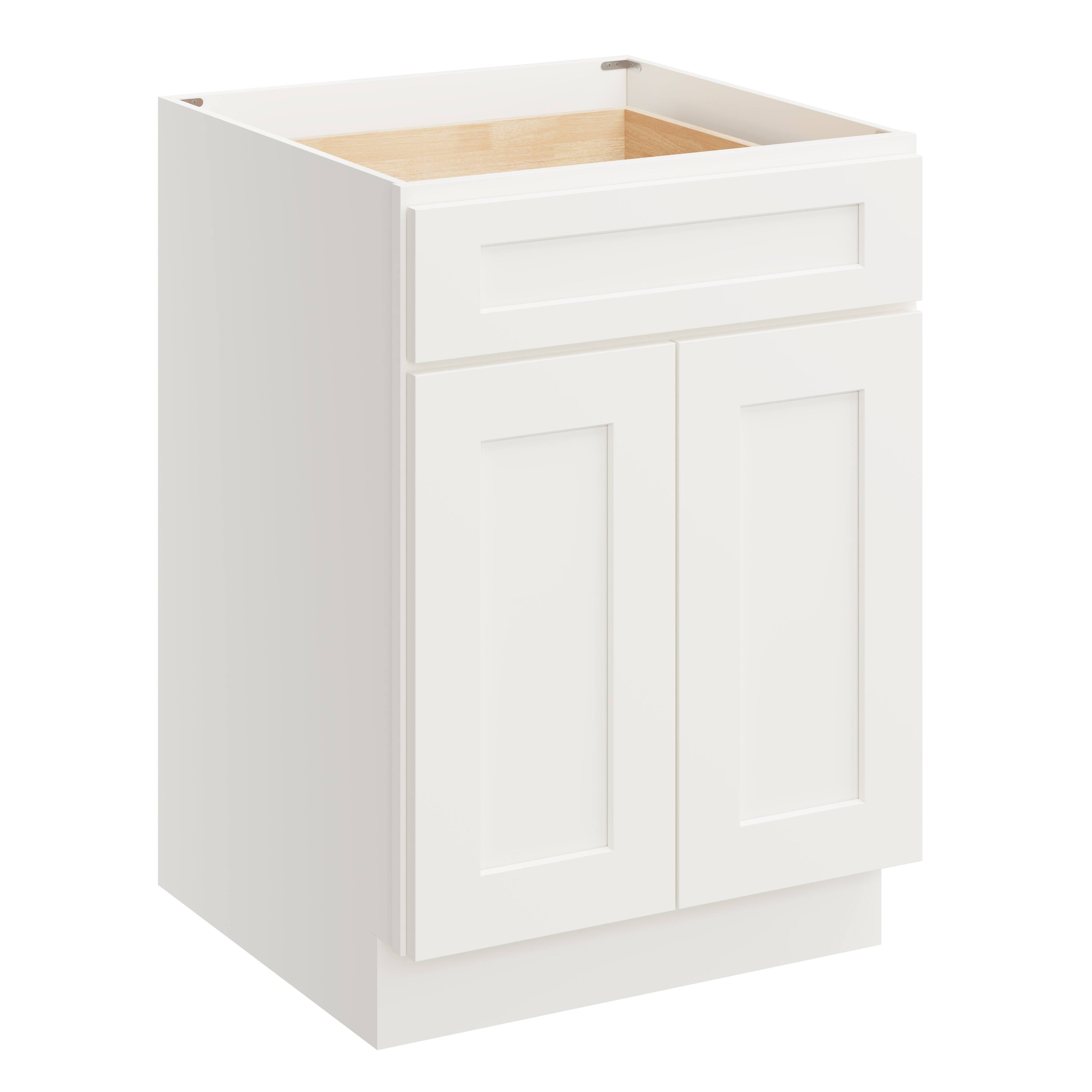 Boyel Living - 24 Inch Base Cabinet with Full Overlay and Soft Close Hinges - White Shaker