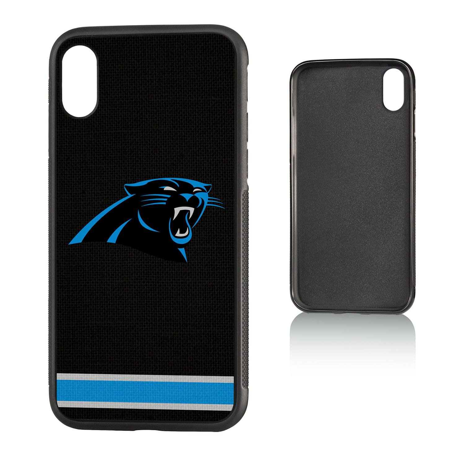 Alt View 2. Keyscaper - Carolina Panthers iPhone Stripe Design Bump Case - 15 Pro Max - Multicolor.
