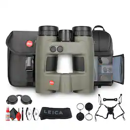 Leica - 10x32 Geovid Pro Rangefinder Rugged Binoculars 2024 (Olive Green) - Bundle