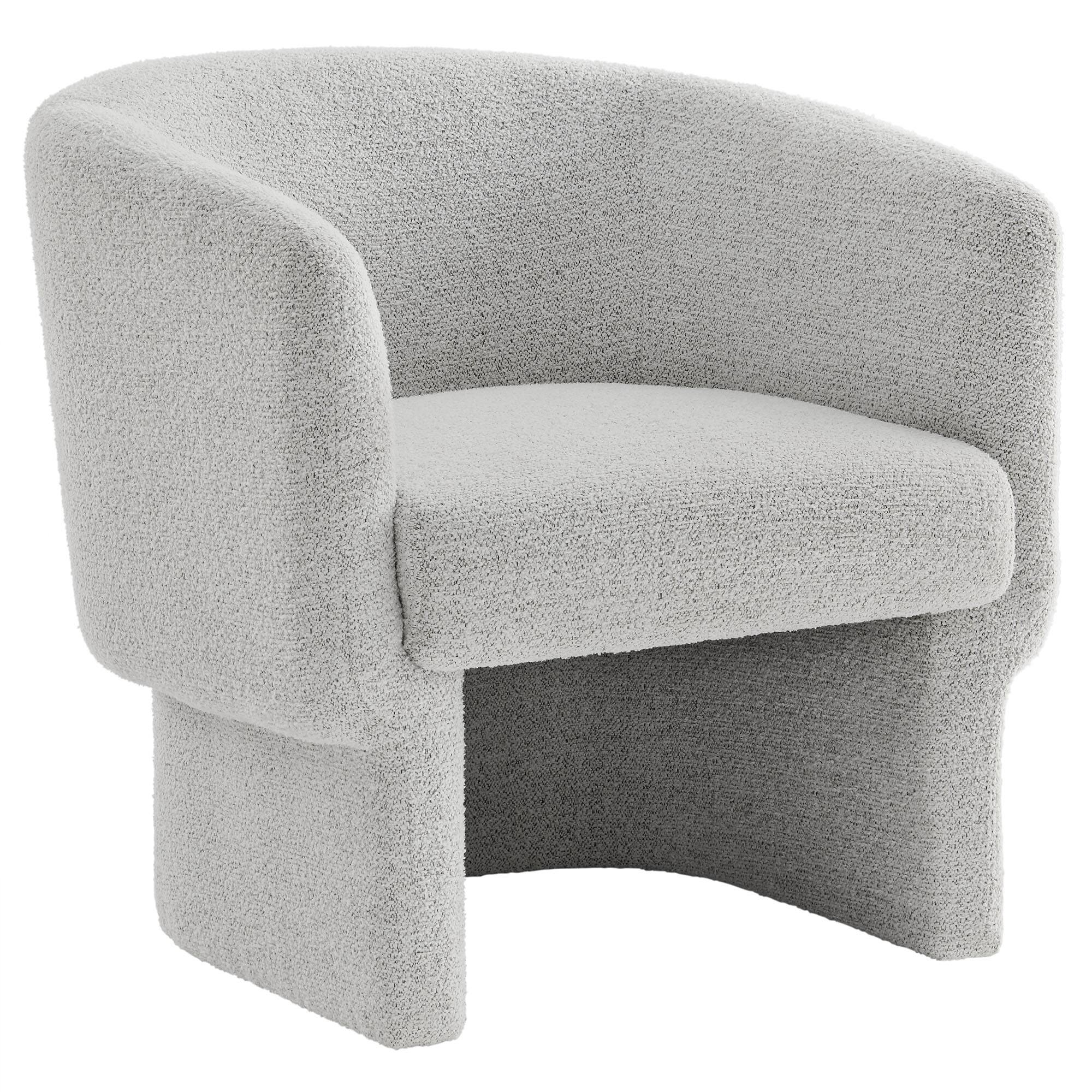 Angle. Modway - Muse Boucle Fabric Barrel Accent Chair by Modway - Newsprint.