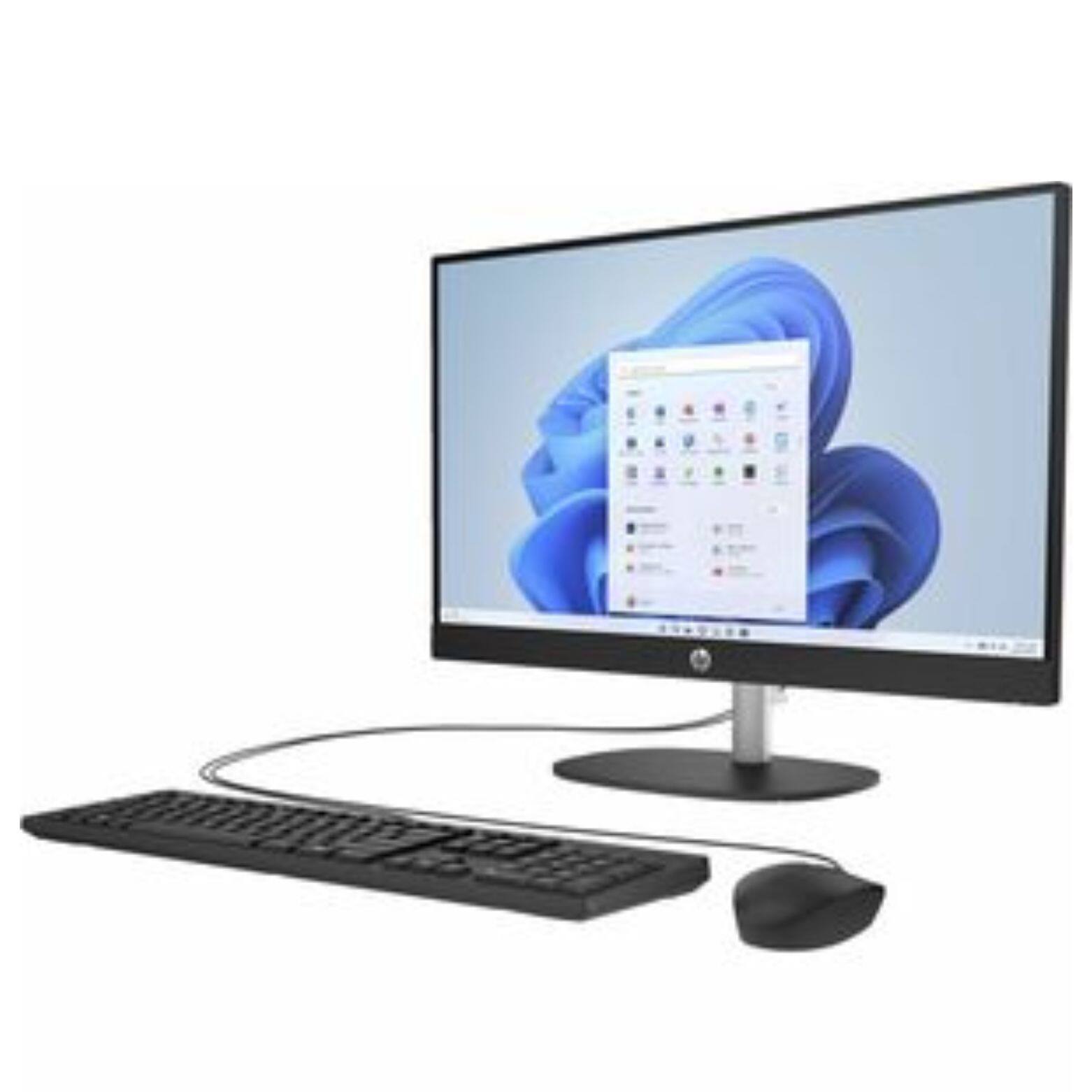 Alt View 2. HP - 24-CR0000A 23.8" FHD IPS AMD Athlon Gold 7220U 2.4 GHz 8GB 256GB SSD AMD Radeon 610M Windows 11 Home All-in-One Desktop - Black.