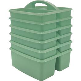 Teacher Created Resources - Eucalyptus Green Plastic Storage Caddy, Pack of 6