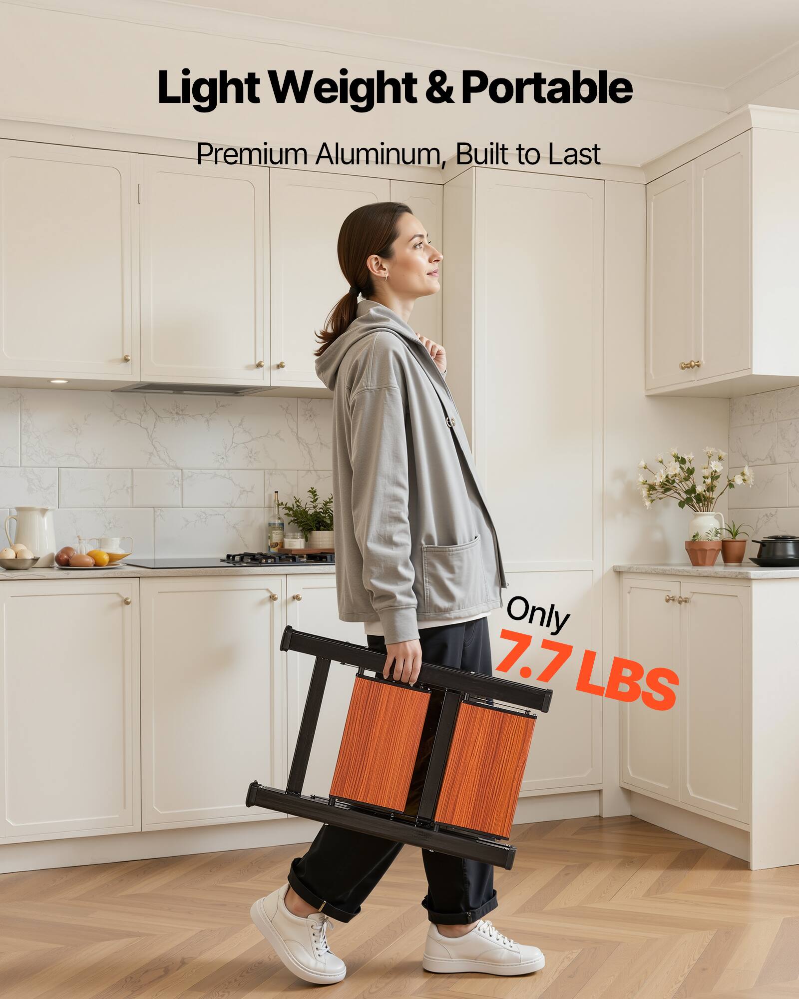 Light Weight & Portable Premium Aluminum, Built to Last

Only 7.7 LBS