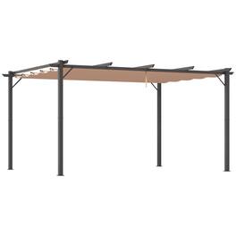 Outsunny - 10' x 13' Outdoor Pergola Gazebo Backyard Canopy Cover Adjustable Sunshade - Charcoal Grey