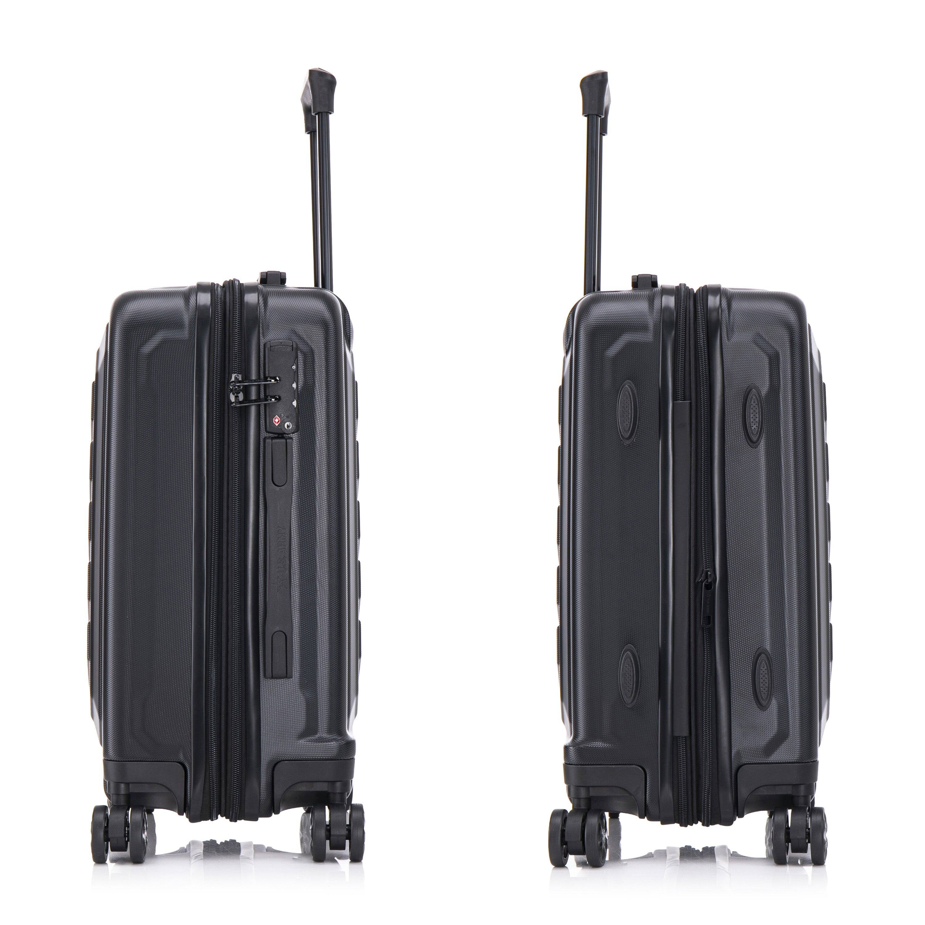 Alt View 4. US Army - FOX PRO 20'' Expandable Carry-On Suitcase with TSA Lock - BLACK.