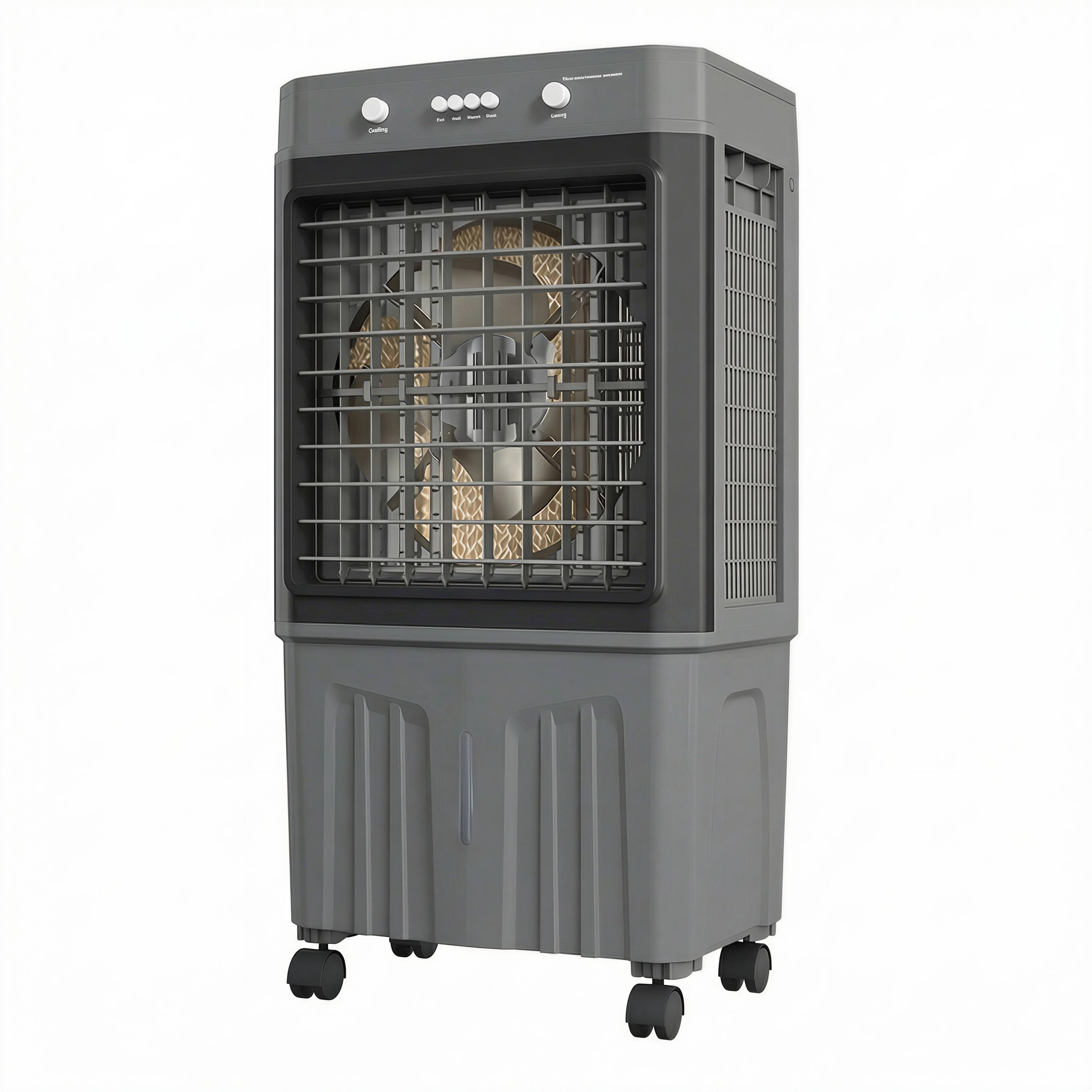 Alt View 9. FUFU&GAGA - 7 Gal Evaporative Air Cooler with 4 Ice Packs – Indoor Outdoor Portable Cooling Fan with 3 Speeds, Mechanical Control - Gray.