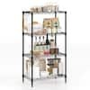 Front. Costway - Costway 4-Tier Metal Storage Shelving Unit 600 LBS Storage Organizer with V-Shaped Rack - Black.