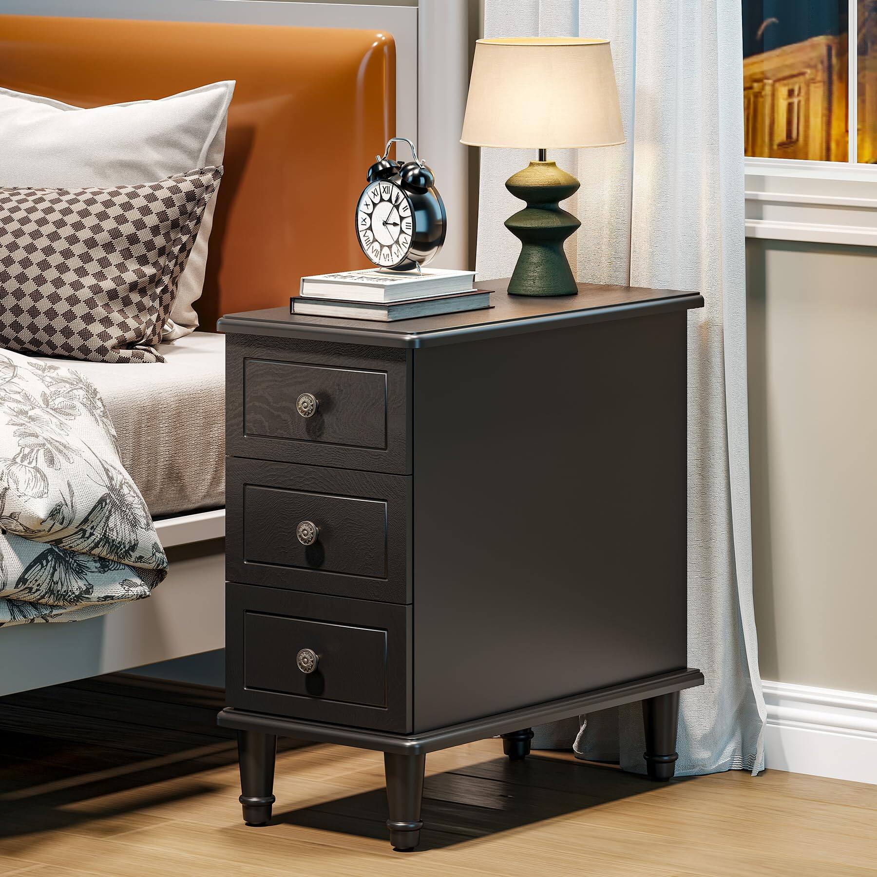 Tribesigns LITTLE TREE Fully Assembled End Table, Narrow Bedside Table ...