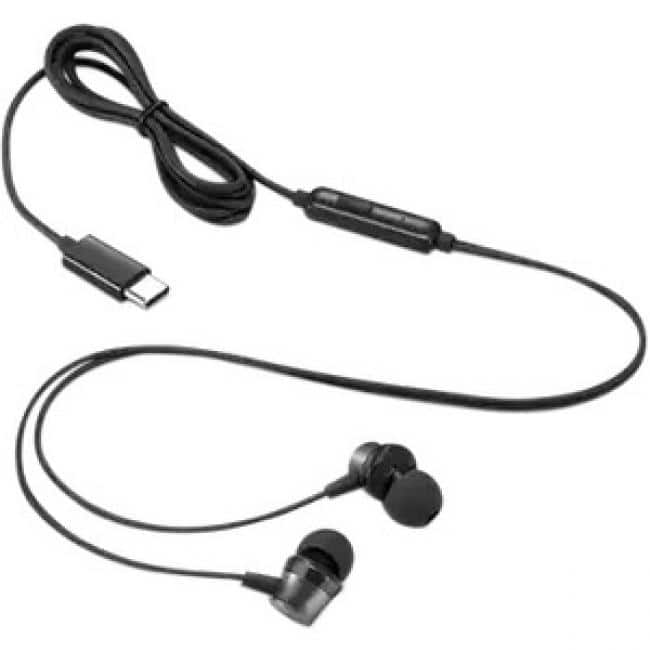 Lenovo - USB-C Wired In-Ear Headphone - Stereo - USB Type C - Wired - 32 Ohm - 100 Hz to 200 kHz - Earbud - Binaural - Unknown