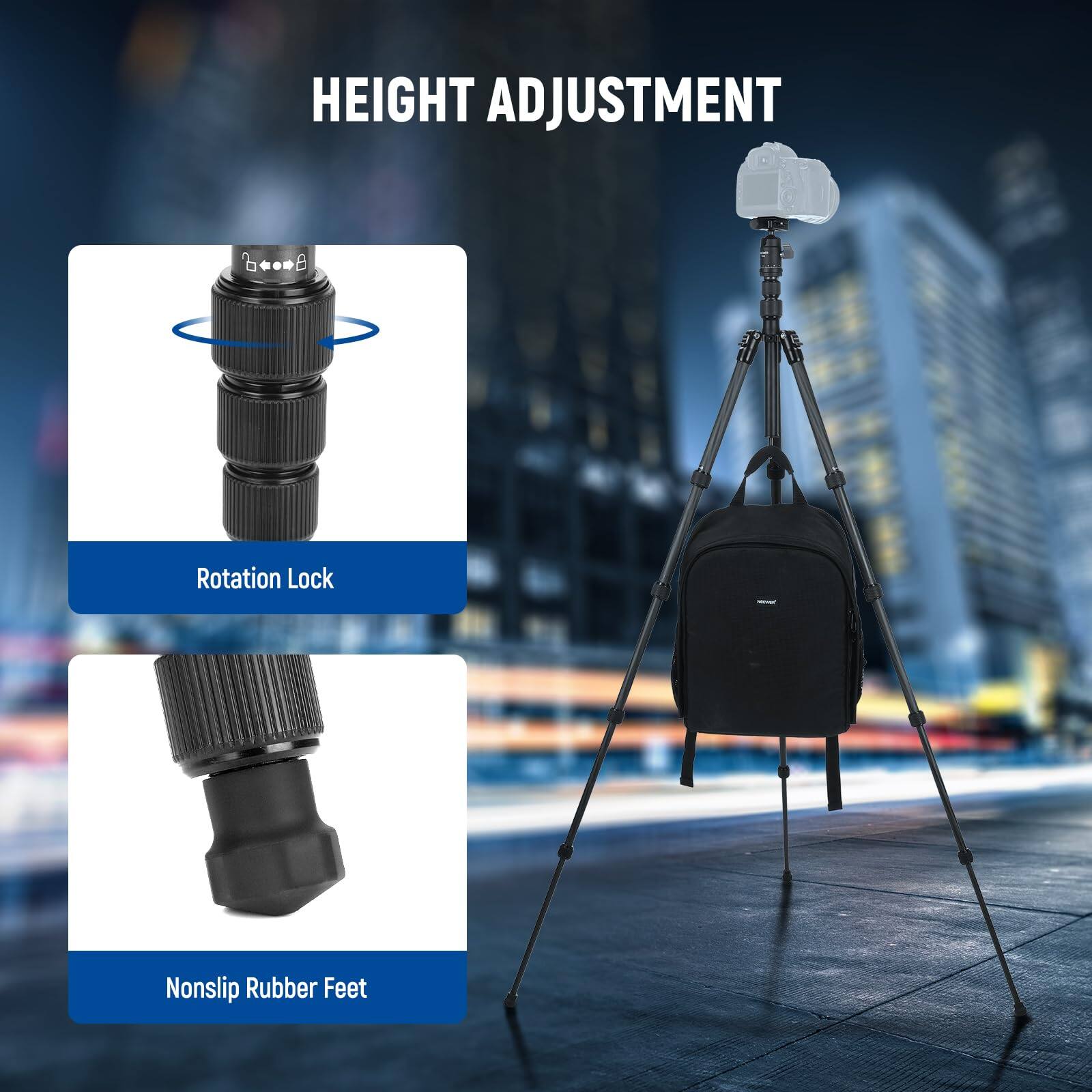 HEIGHT ADJUSTMENT  
Rotation Lock  
Nonslip Rubber Feet