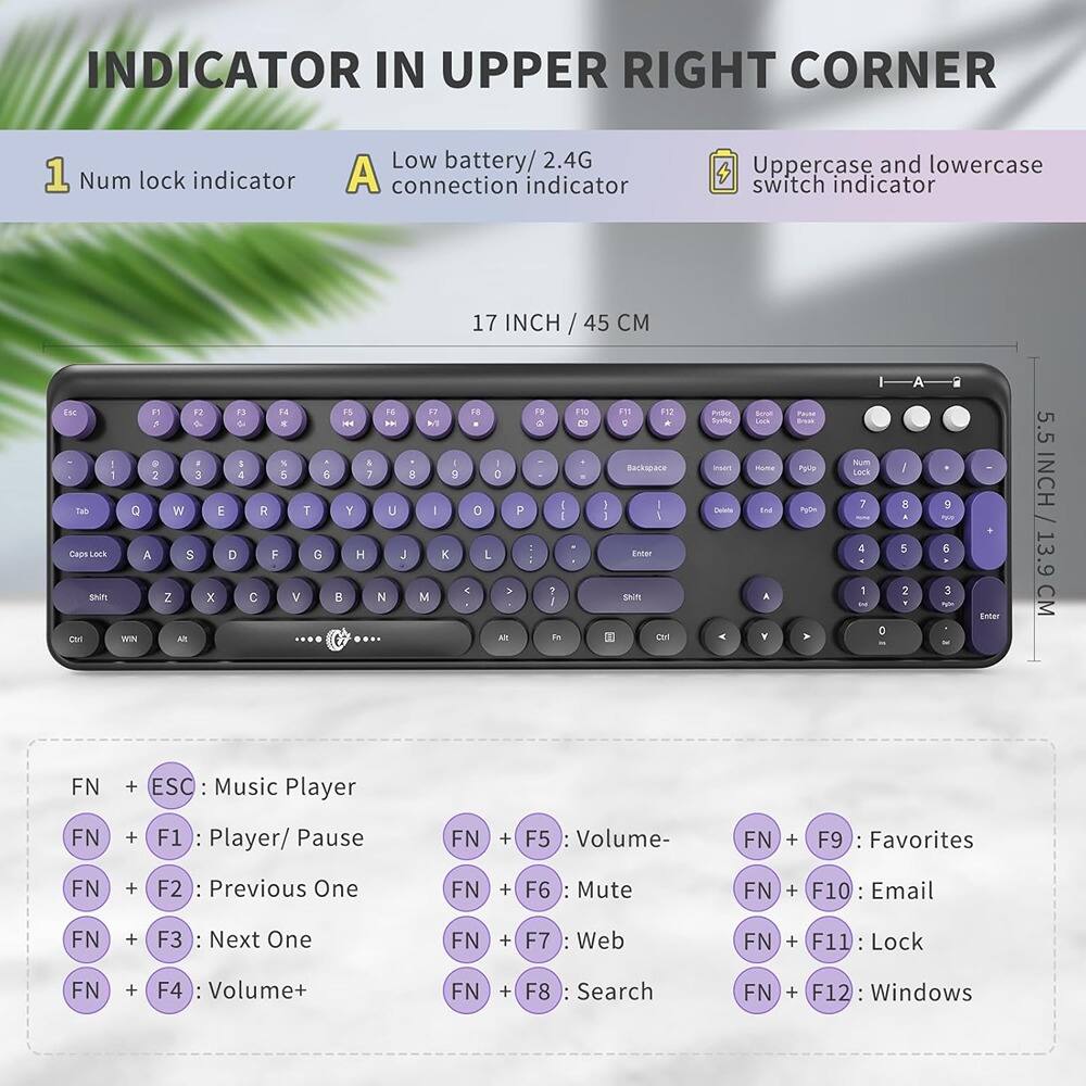 MOSZAR LLC Wireless Keyboard and Mouse Combo 2.4G Full Sized