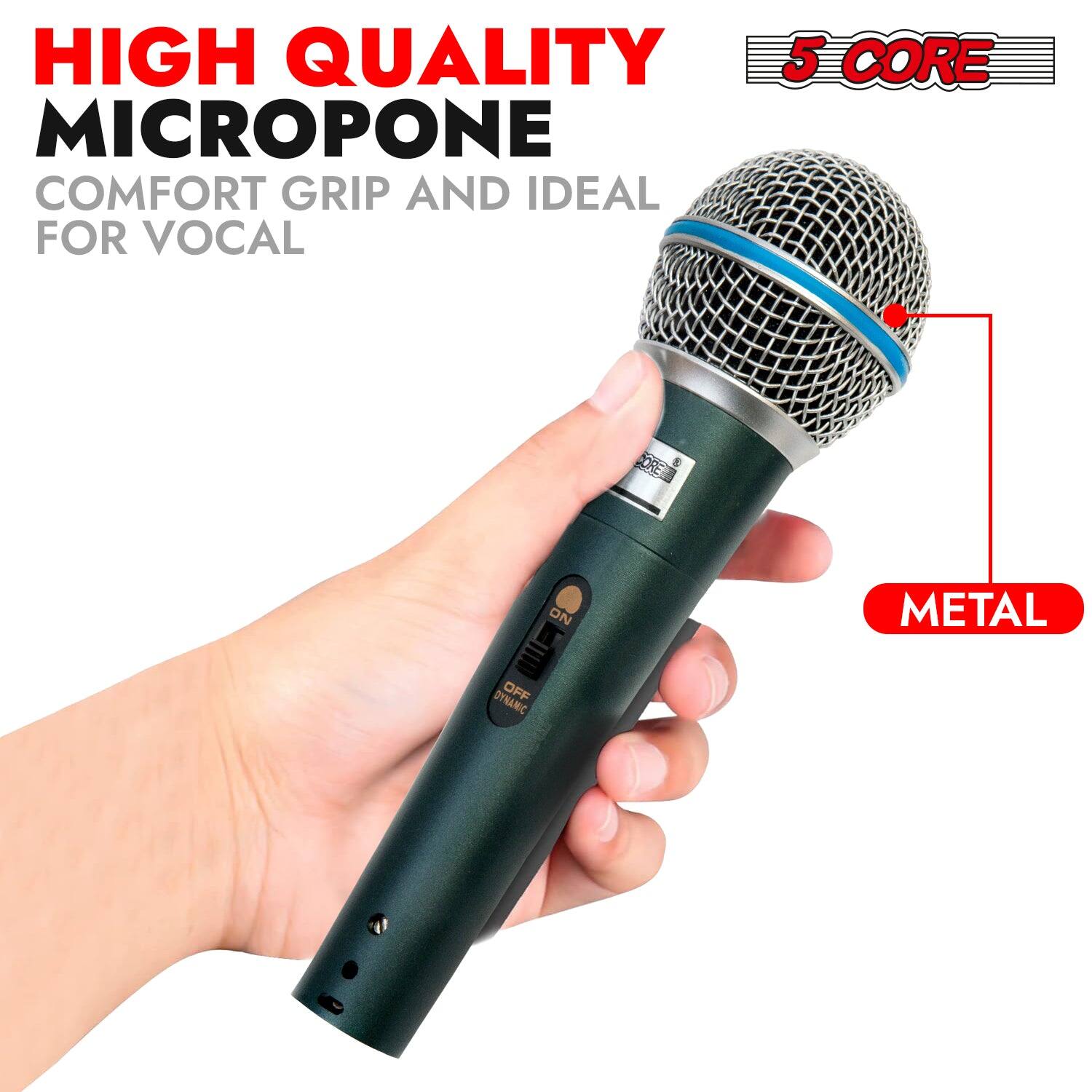 HIGH QUALITY 5 CORE MICROPONE COMFORT GRIP AND IDEAL FOR VOCAL CORE ON METAL OFF DYNANIC