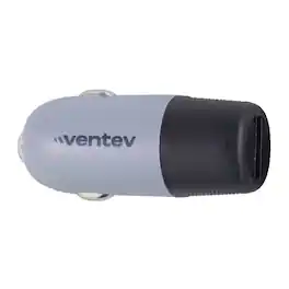Ventev - 12W Single Port USB-A Rapid Charge Car Charger - Compact Car Adapter - Gray/Black